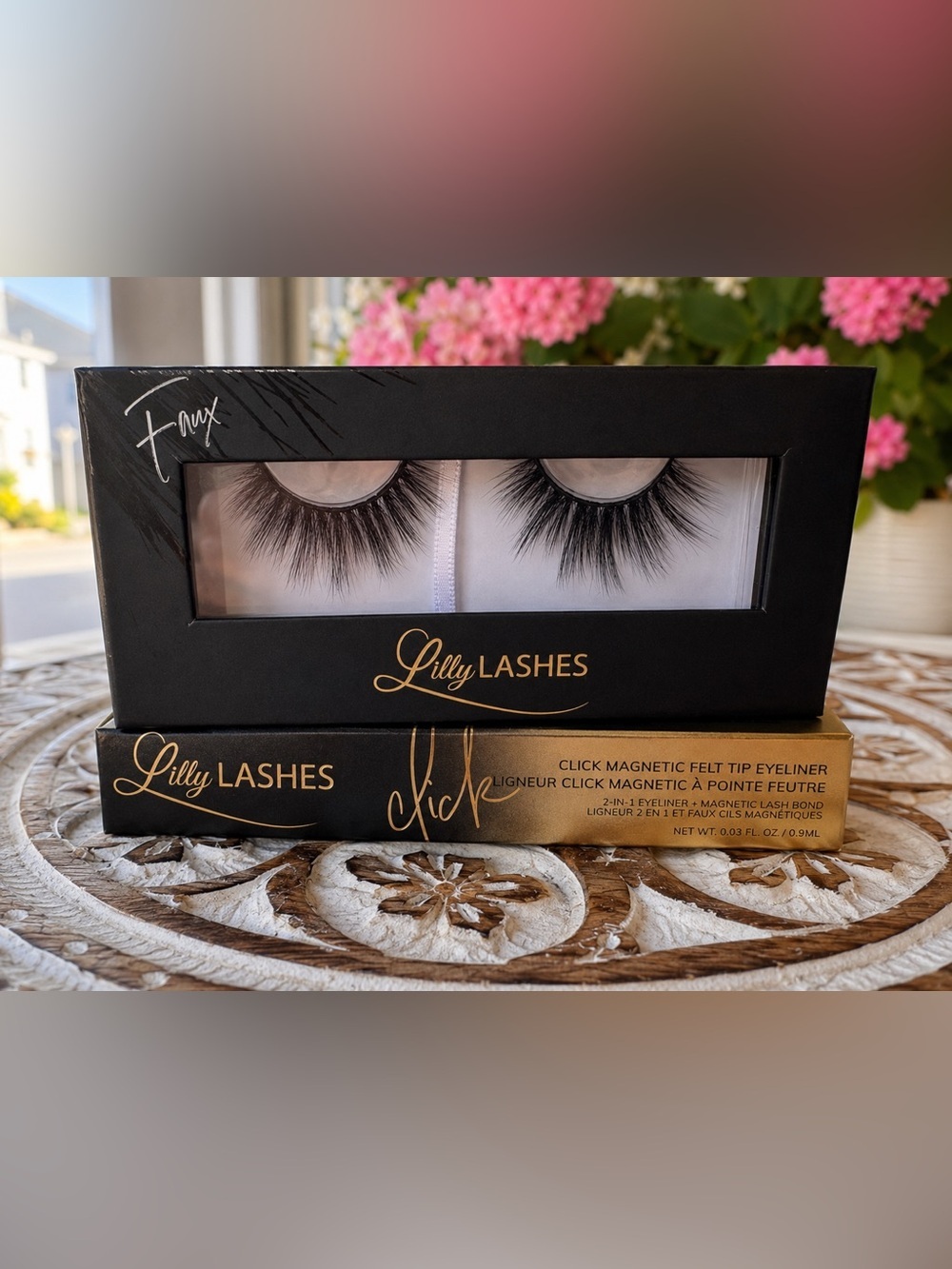 Lilly Lashes Faux Mink Lash + Click Magnetic Felt Tip Eyeliner Bundle